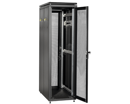Шкаф сетевой 19дюйм LINEA N 47U 600х1000 мм с L-профилями перфные двери черный