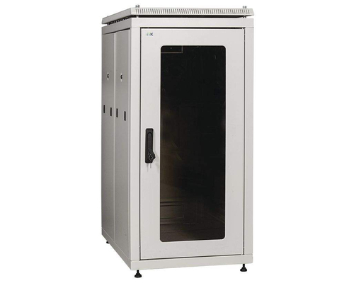 Шкаф сетевой 19дюйм LINEA N 47U 600х1000 мм стеклянная передняя дверь серый