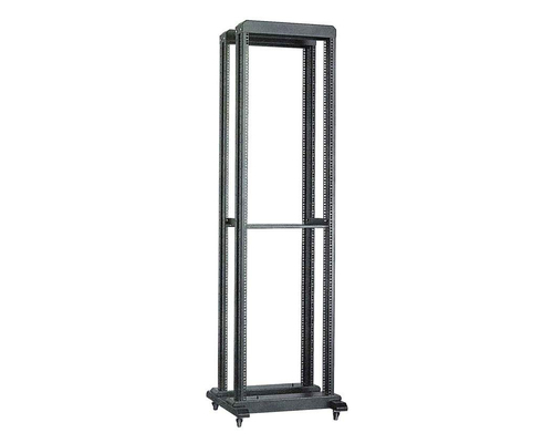 Стойка двухрамная ITK 19 дюймов 47 юнитов 600x600 на роликах черная