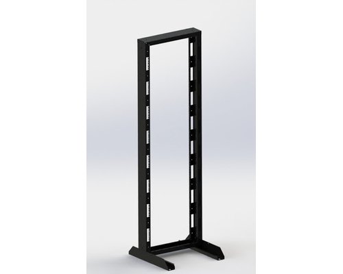 Стойка однорамная 19 32U 600x600 на роликах серая