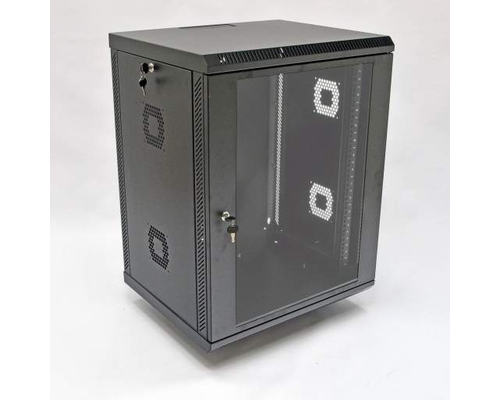 Настенный шкаф 19дюйм - 15U - 600x625x742 мм - стеклянная дверь