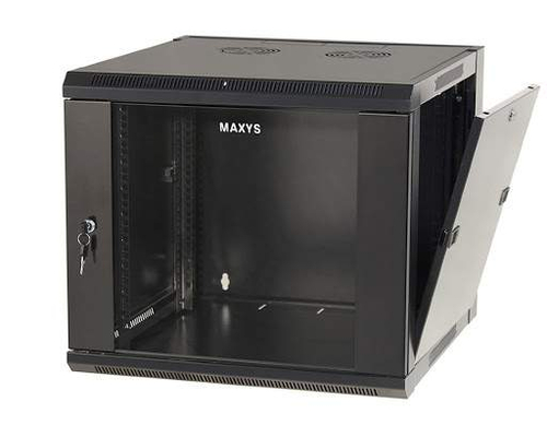 Настенный шкаф 19дюйм - 9U - 600x525x476 мм - стеклянная дверь