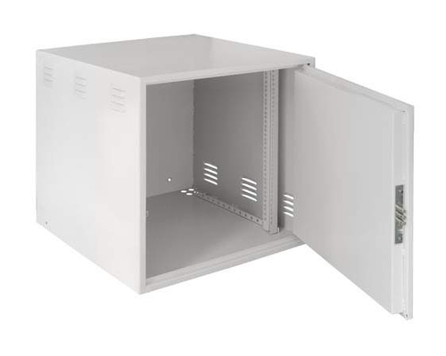 Настенный шкаф с поворотной рамой и полкой 4U серый