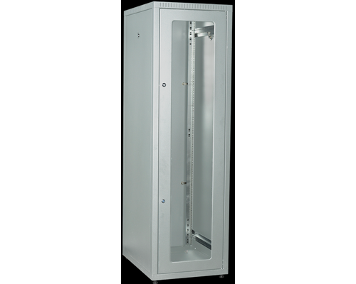 Шкаф LINEA E 33U 600х800мм двери 2шт стекло и металл серый