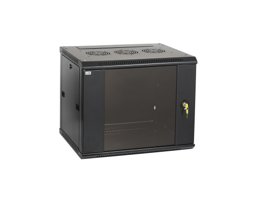 Шкаф настенный 19 LINEA W 18U 600x450мм стеклянная дверь RAL9005