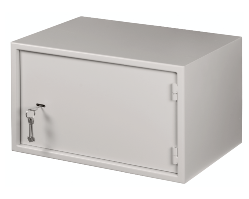 Шкаф настенный антивандальный с дверью на петлях 7U Ш520хВ320хГ400мм серый