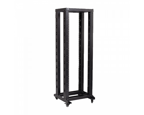 Стойка 19дюйм двухрамная 37U 600x600 на роликах черная