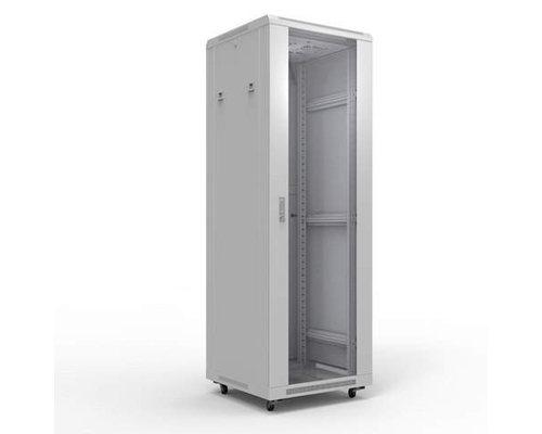 Шкаф напольный 19дюйм 42U 1963х600х600мм (ВхШхГ) дверь стекл черный