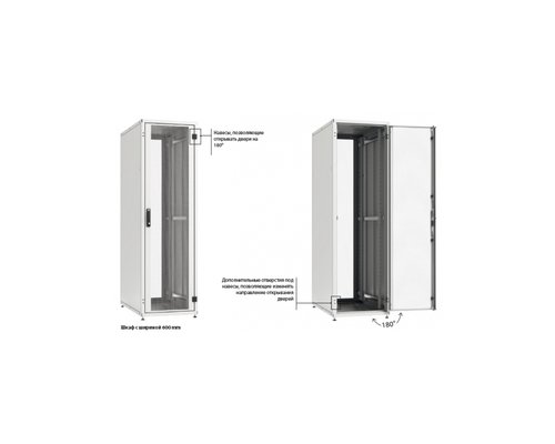 Шкаф напольный 19дюйм 47U 2186х800х1200мм (ВхШхГ)перед и задн двери сталь серый