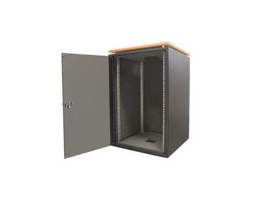 Шкаф напольный SJB 19 10U 515x600х400мм стеклянная дверь черный (RAL9005) столешница Calvados нагрузка 30кг (собранный)