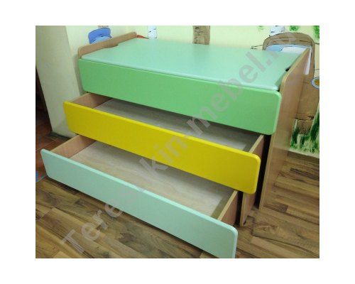 Кровать детская 3-х ярусная МДФ с крышкой