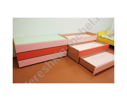 Кровать детская 3-х ярусная МДФ с крышкой