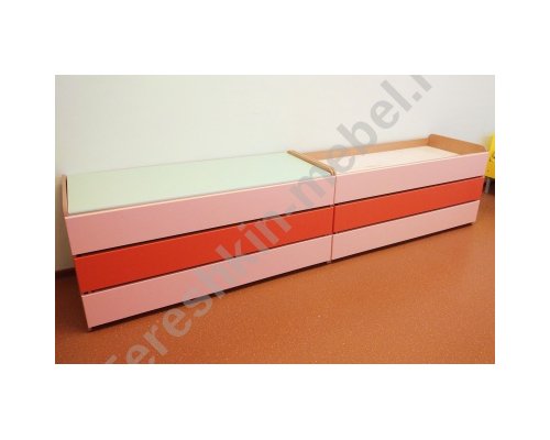 Кровать детская 3-х ярусная МДФ с крышкой