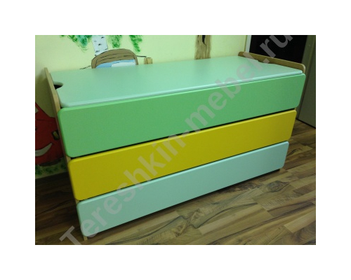 Кровать детская 3-х ярусная МДФ с крышкой