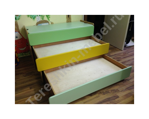 Кровать детская 3-х ярусная МДФ с крышкой