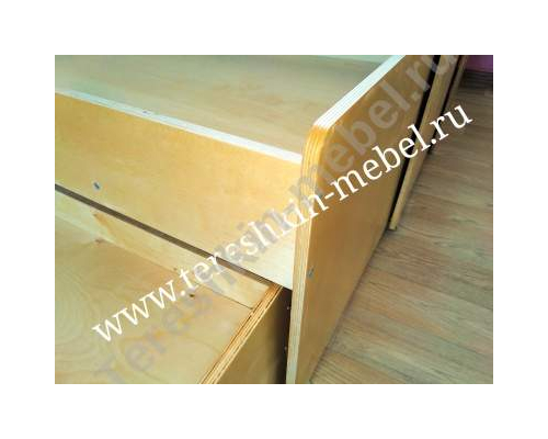 Кровать детская трехъярусная выкатная Фанера