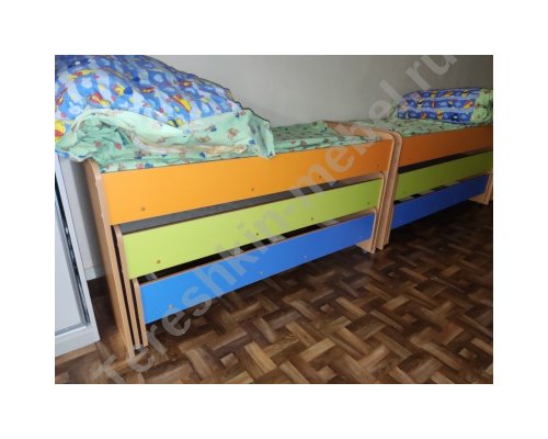 Кровать детская трехъярусная выкатная