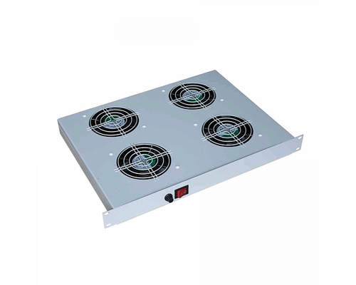 Модуль вентиляторный 19 дюймовый глубина 350 mm 4 вентилятора цвет серый