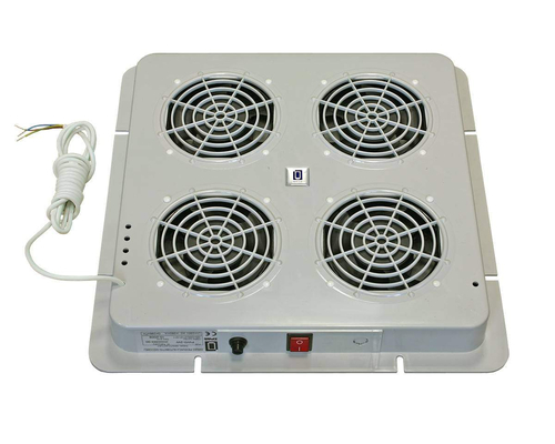 Модуль вентиляторный потолочный 380x380 мм 2 вент с термостатом цвет серый