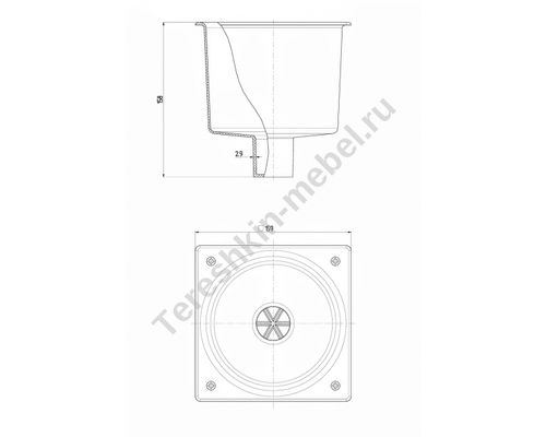 Раковина сливная пластиковая полипропиленовая лабораторная для кабинета химии