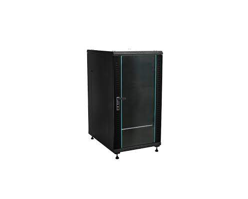 Шкаф напольный 19дюйм 18U 896х800х600мм(ВхШхГ)дверь стекл с бок вставк черный