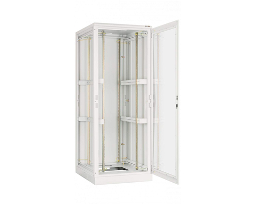 Шкаф напольный 19дюйм 18U 896х800х800мм (ВхШхГ)дверь стекл с бок вставк серый