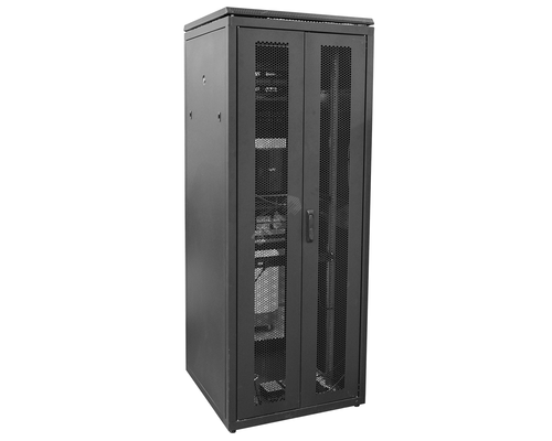 Шкаф напольный 19дюйм 24U 1163х800х1000мм(ВхШхГ)перед и задн двери сталь черный