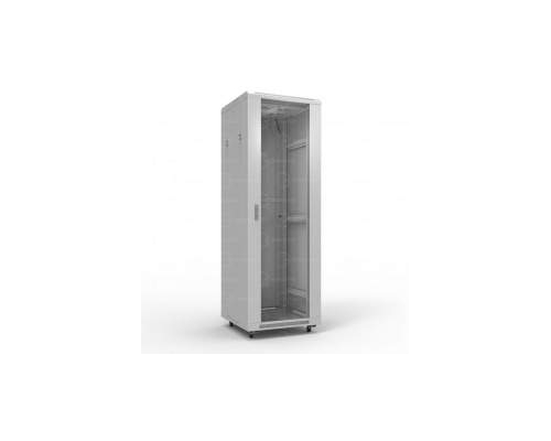 Шкаф напольный 19дюйм 47U 2186х600х1000мм (ВхШхГ)дверь стекл с бок вставк серый