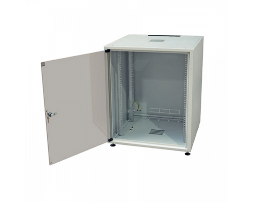 Шкаф напольный SJB 19 12U 604x600х600мм стеклянная дверь серый (RAL7035) без столешницы нагрузка 30кг (собранный)