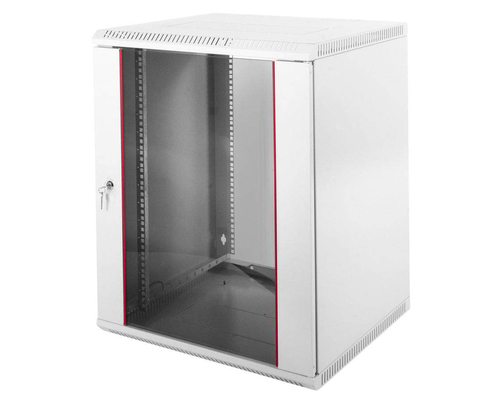 Шкаф напольный SJB 19 15U 737x600х600мм стеклянная дверь серый (RAL7035) без столешницы нагрузка 38кг (собранный)