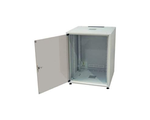 Шкаф напольный SJB 19 18U 871x600х400мм стеклянная дверь черный (RAL9005) столешница Calvados нагрузка 45кг (собранный)