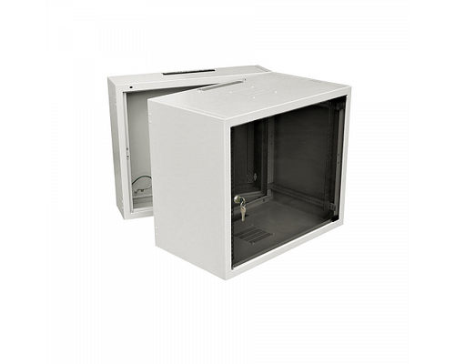 Шкаф настенный 19 дюймовый SD2 15U 737x600х500 серый (собранный)