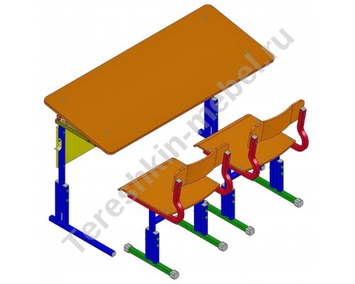 Комплект ученической мебели двухместный регулируемый по высоте и наклону столешницы №1-3 №2-4 №3-5 №4-6 №5-7