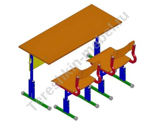 Комплект ученической мебели двухместный регулируемый по высоте р.г. 2-4 3-5 4-6 5-7 ЛДСП