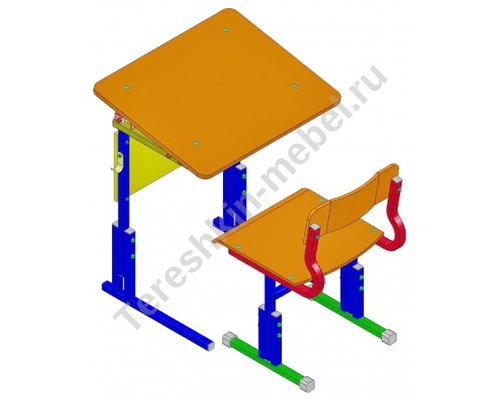 Комплект ученической мебели регулируемый по высоте и наклону столешницы №2-4 №3-5№-4-6 №5-7