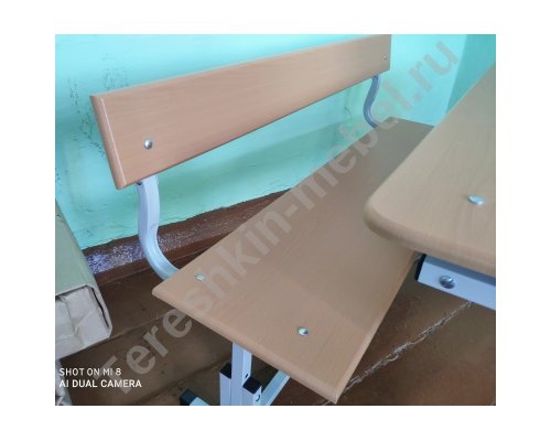 Моноблок двухместный регулируемый по наклону столешницы и высоте со скамьей