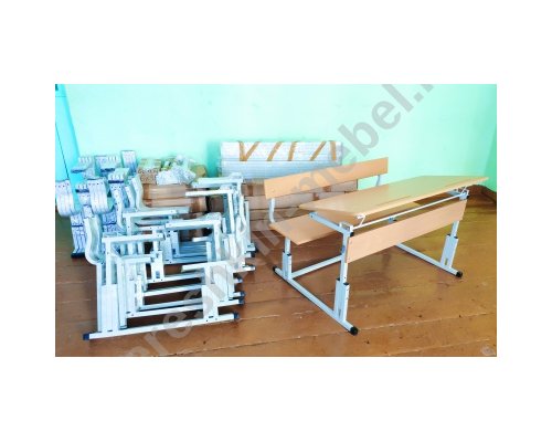 Моноблок двухместный регулируемый по наклону столешницы и высоте со скамьей