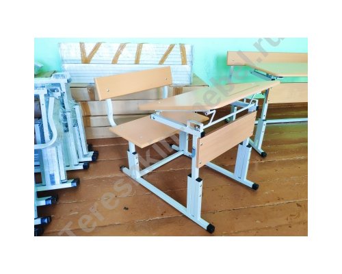 Моноблок одноместный регулируемый по наклону столешницы и высоте со скамьей