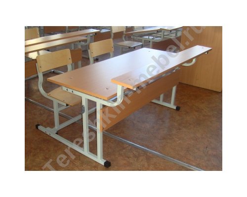Парта моноблок ученический регулируемый по высоте и углом наклона столешницы