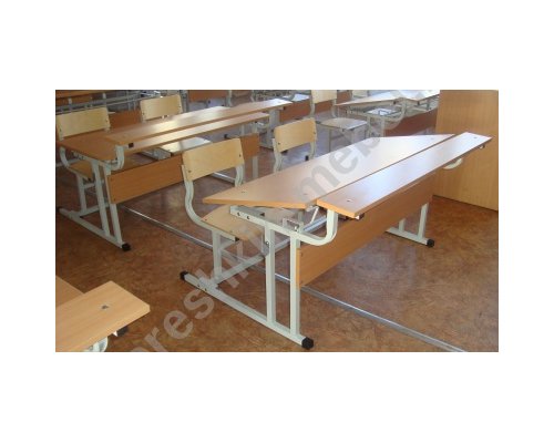 Парта моноблок ученический регулируемый по высоте и углом наклона столешницы