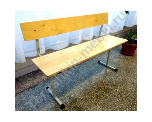 Скамья на металлокаркасе со спинкой фанера