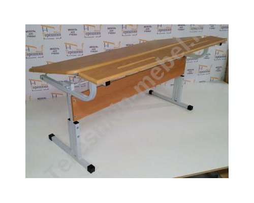 Стол конторка двухместный ученический регулируемый по высоте и углу наклона столешницы №1-3, 2-4, 3-5, 4-6 Столешница полка МДФ