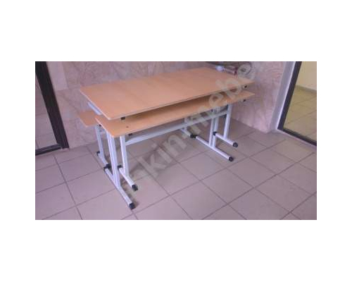 Стол обеденный зоны 4-х местный для школьной столовой под скамью