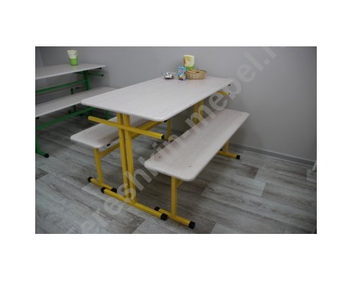 Стол обеденный зоны шестиместный под скамью со столешницей МДФ