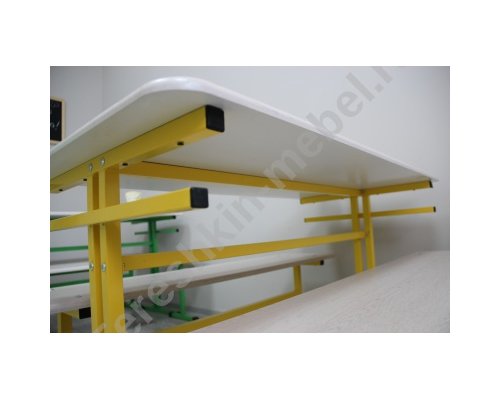 Стол обеденный зоны шестиместный под скамью со столешницей МДФ