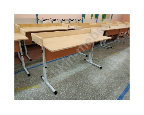Стол ученический для кабинета химии, физики с бортиками