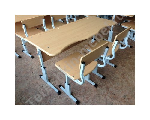 Стол ученический двухместный регулируемый по высоте №2-4 №3-5 №4-6 №5-7 Столешница МДФ эргономичной формы