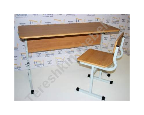 Стол ученический двухместный регулируемый по высоте №2-4 №3-5 №4-6 Столешница МДФ