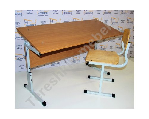 Стол ученический двухместный регулируемый по высоте и углу наклона столешницы №1-3 №2-4 №3-5 №4-6 Парта трансформер с наклоном ТИП 3