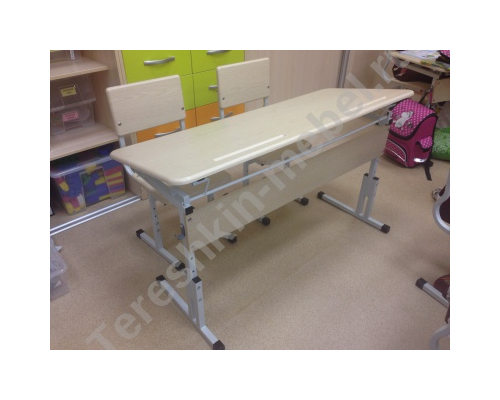 Стол ученический двухместный регулируемый по высоте и углу наклона столешницы №1-3 №2-4 №3-5 №4-6 ТИП 3 Столешница МДФ